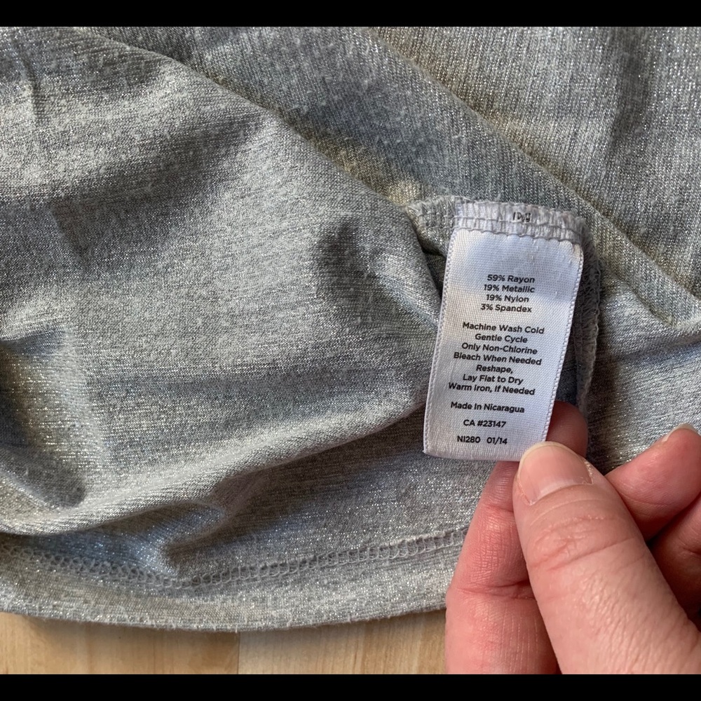 Talbots Size:Small Silver Metallic Tee Shirt! - Picture 11 of 12